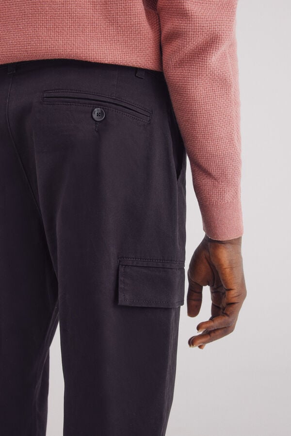 Springfield Cal&ccedil;as chino cargo slim fit preto