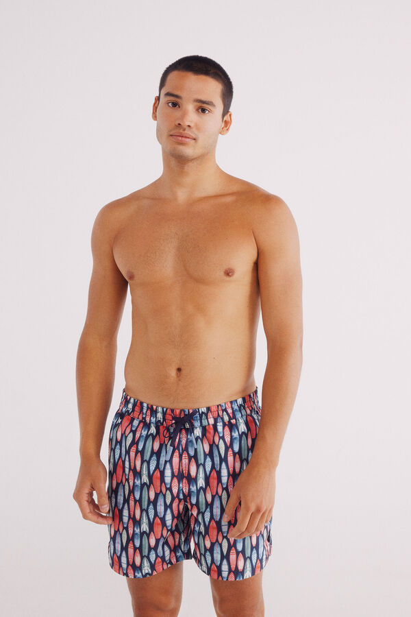 Springfield Maiô com estampado de prancha de surfe azul