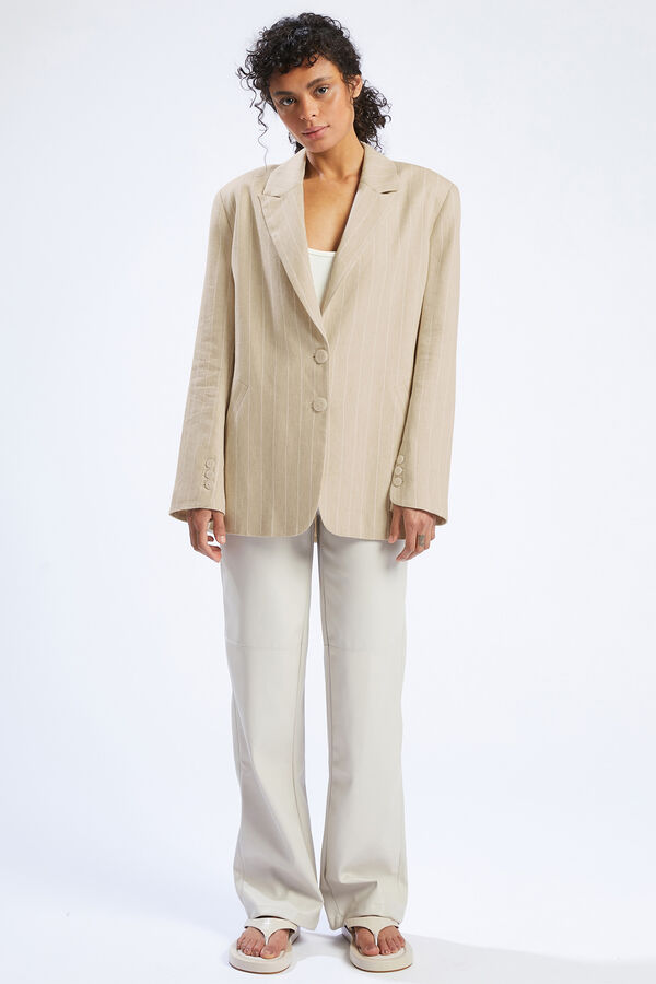 Pimkie Blazer oversize efecto lino estampado