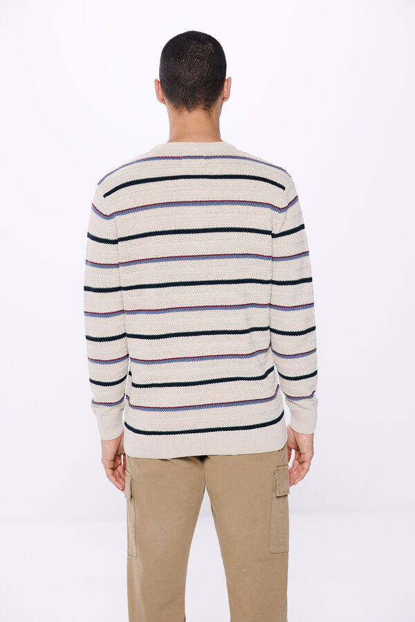 Springfield Su&eacute;ter estruturado listrado cinzento