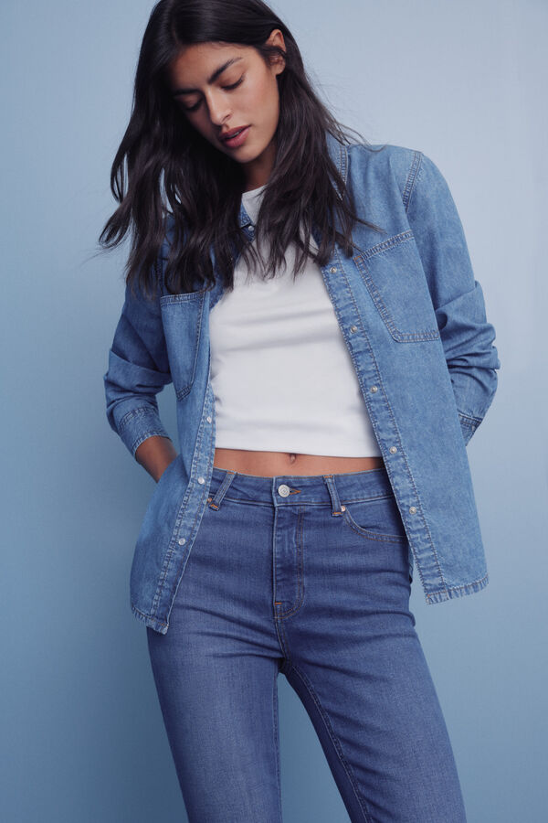 Springfield Cal&ccedil;a jeans slim cropped azul