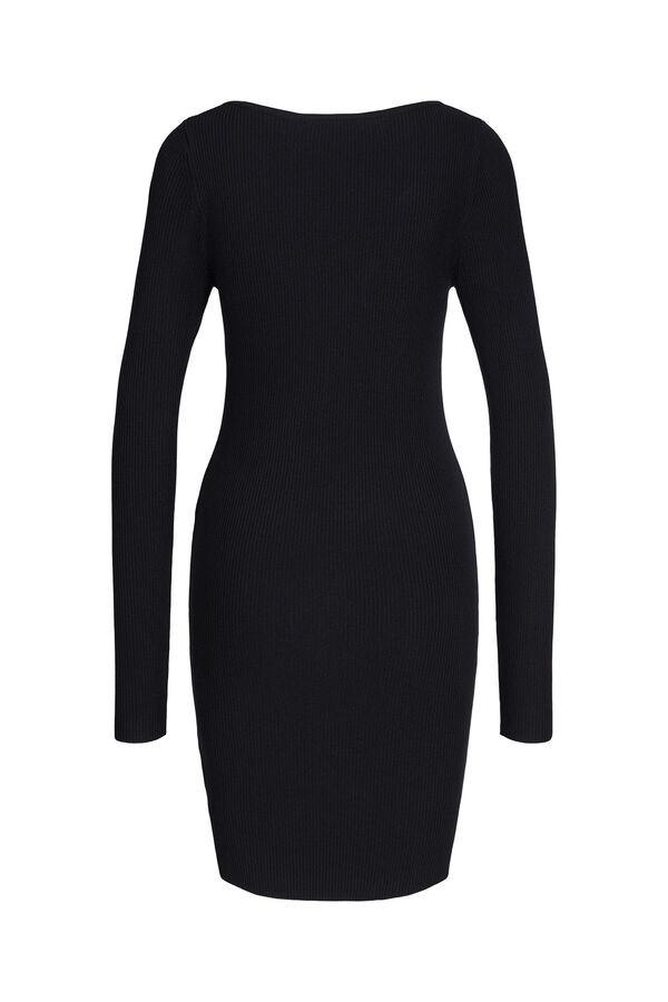 Jack & Jones Vestido de punto mini de mujer manga larga negro