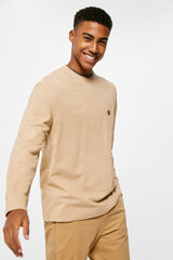 Springfield Camisola manga comprida textura camel