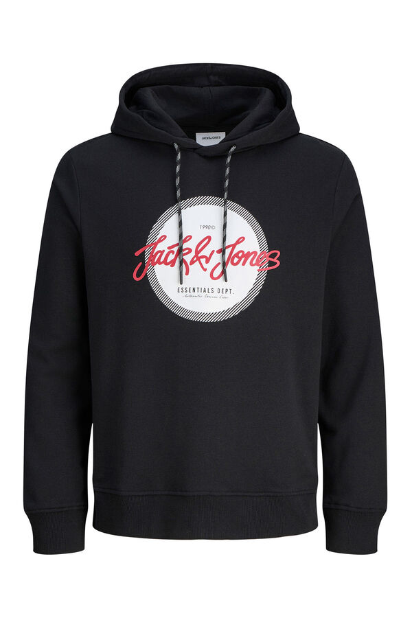 Jack & Jones Sudadera logo con capucha negro