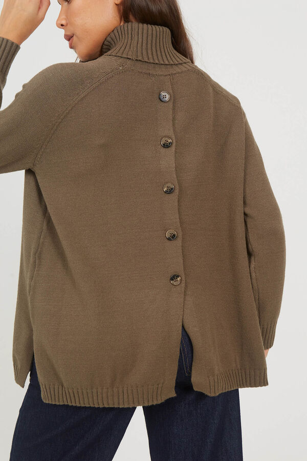 Brave Soul Jersey con botones en la espalda kaki