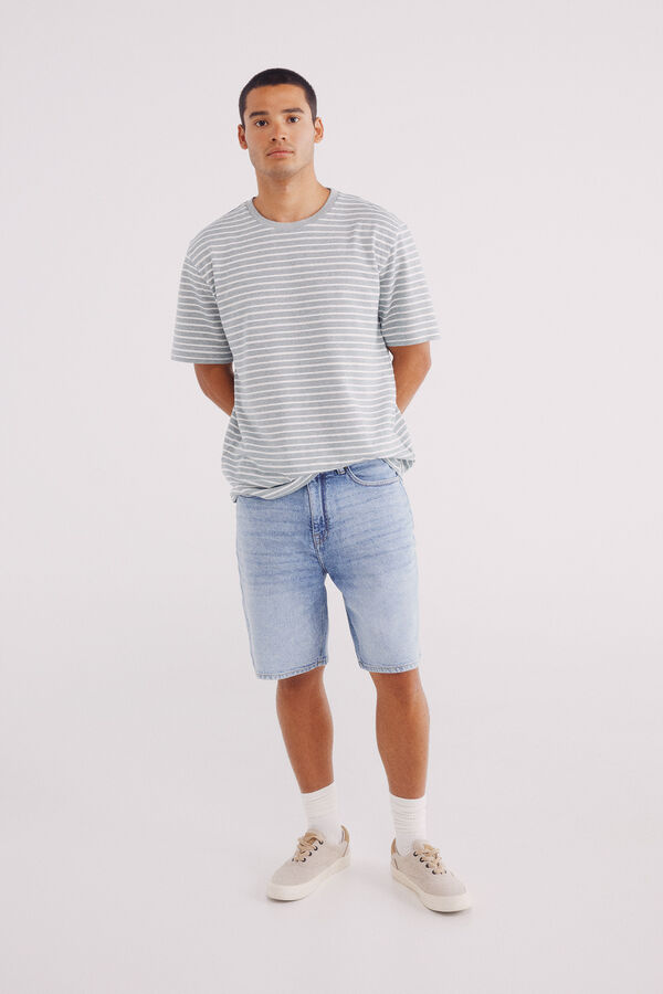 Springfield Camiseta raya estructura azul