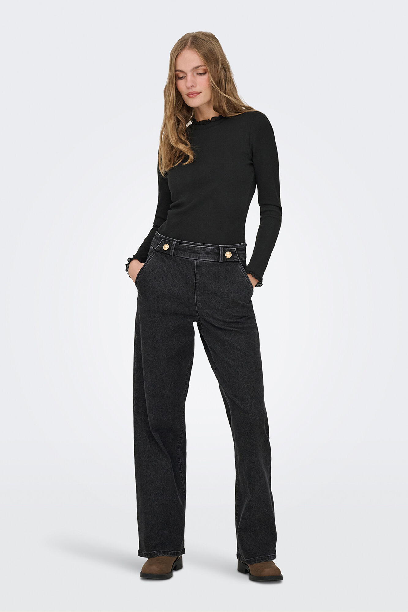 JDY Jeans wideleg tiro alto