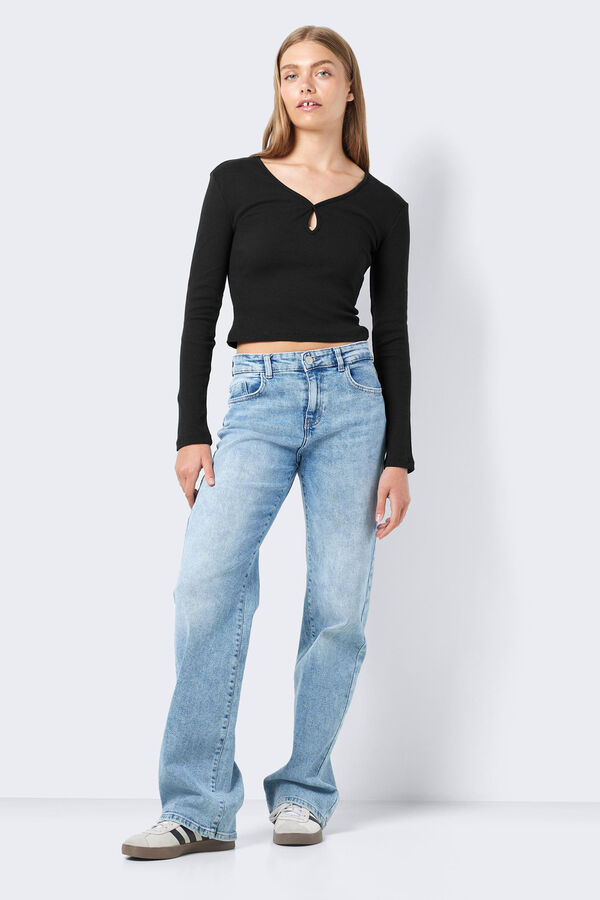 Noisy May Camiseta escote gota negro