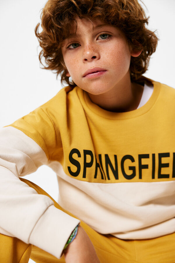 Springfield Sweatshirt cor block menino camelo