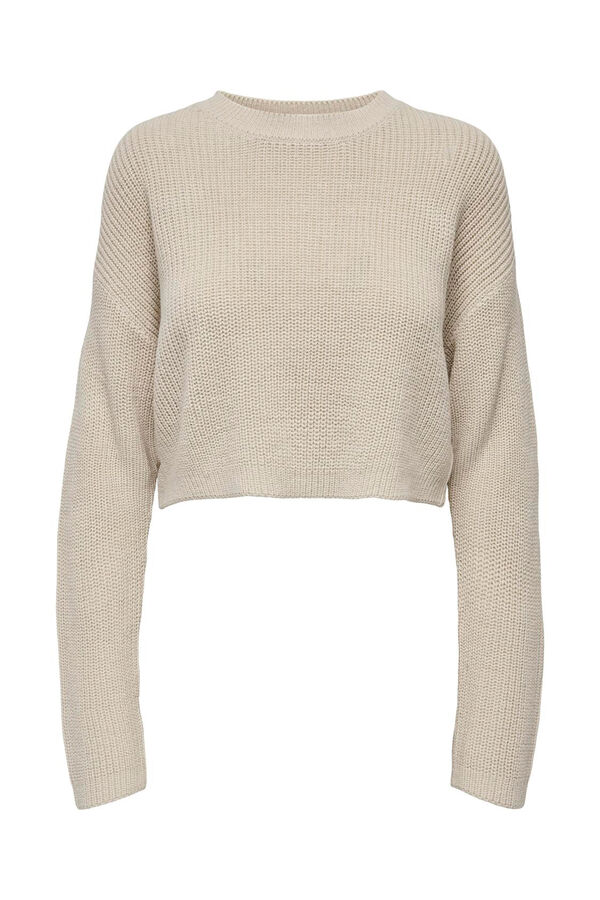 Only Jersey cropped de manga larga gris