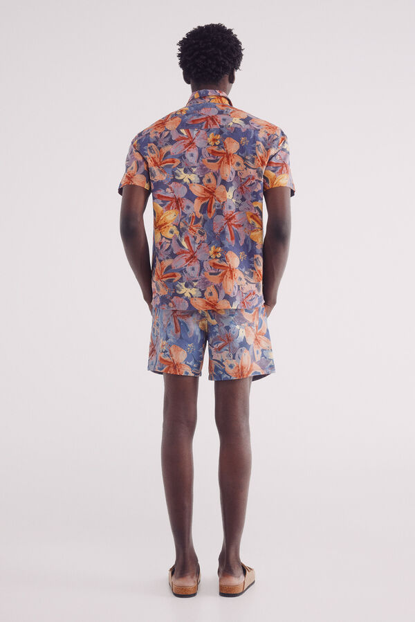 Springfield Fato de banho estampado de flores azul