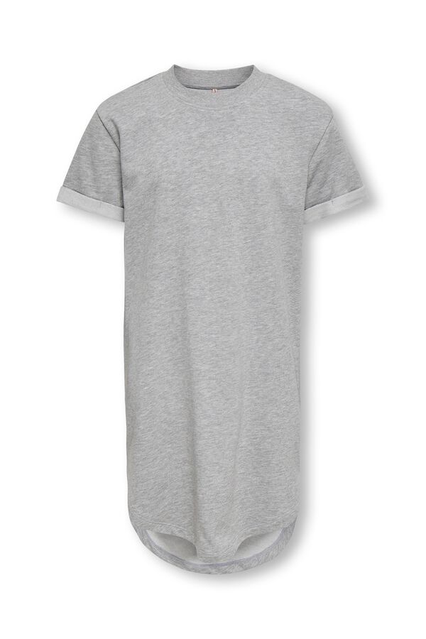 Only Girls Vestido T-shirt de manga curta cinzento