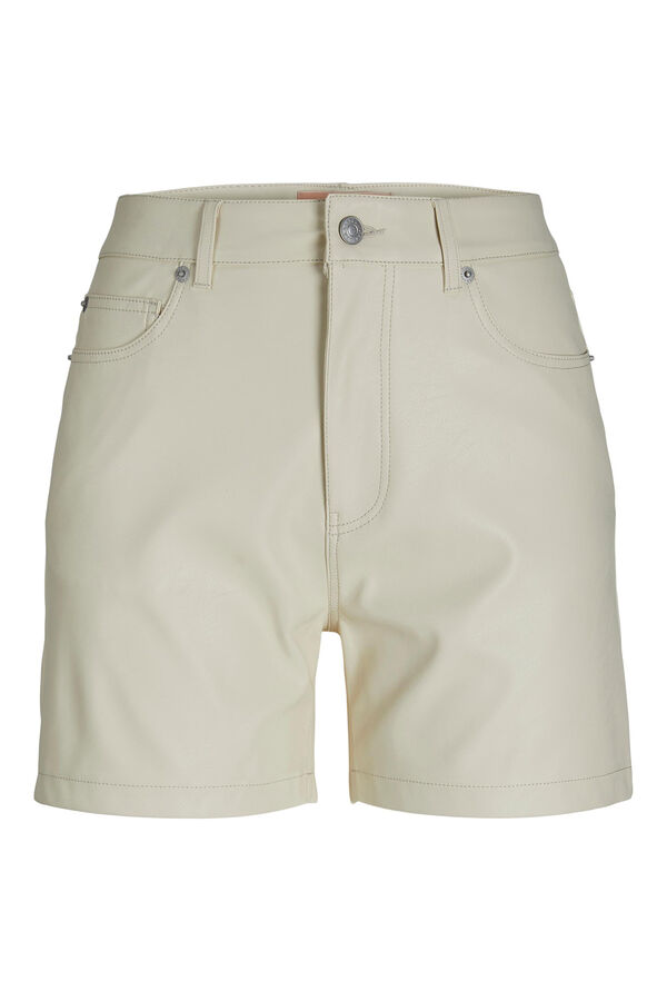 Jack & Jones Shorts de efecto piel de tiro alto branco