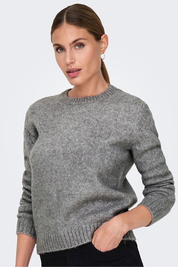 JDY Camisola de gola redonda cinzento