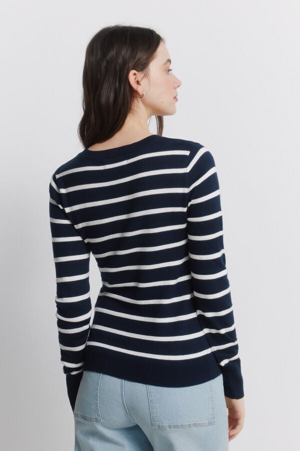 Springfield Jersey fino botones pu&ntilde;os azul