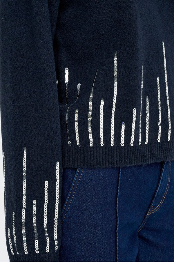 JDY Camisola de gola redonda azul