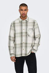 Only & Sons Camisa xadrez regular fit cinzento