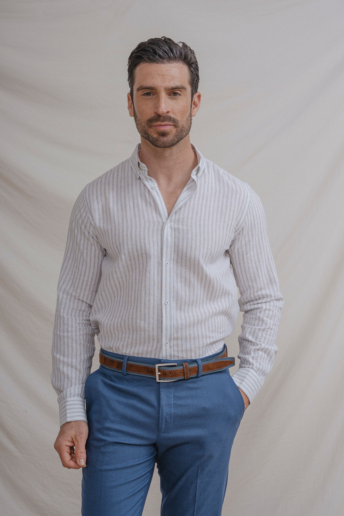 Celopman Camisa de riscas