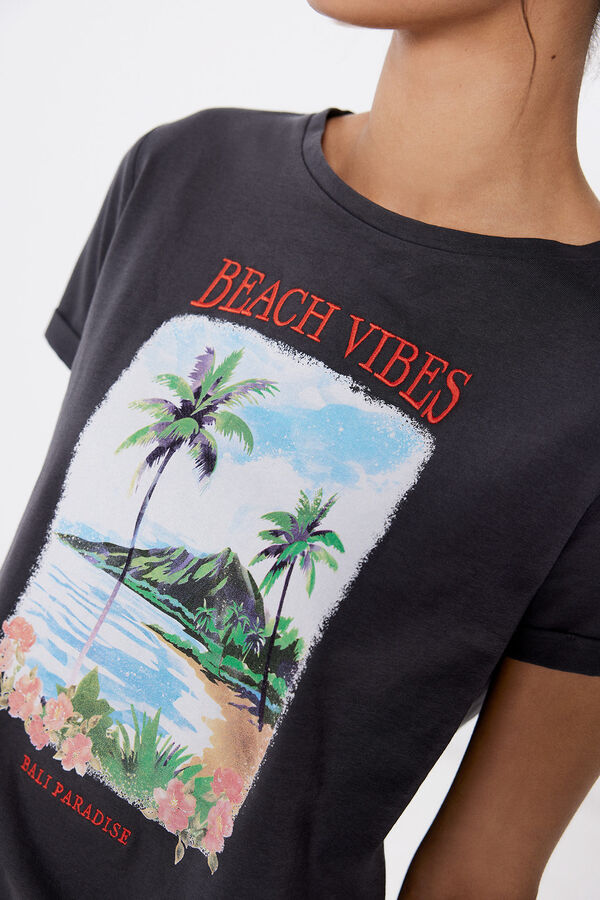 Springfield Camiseta Gr&aacute;fica Paisaje gris