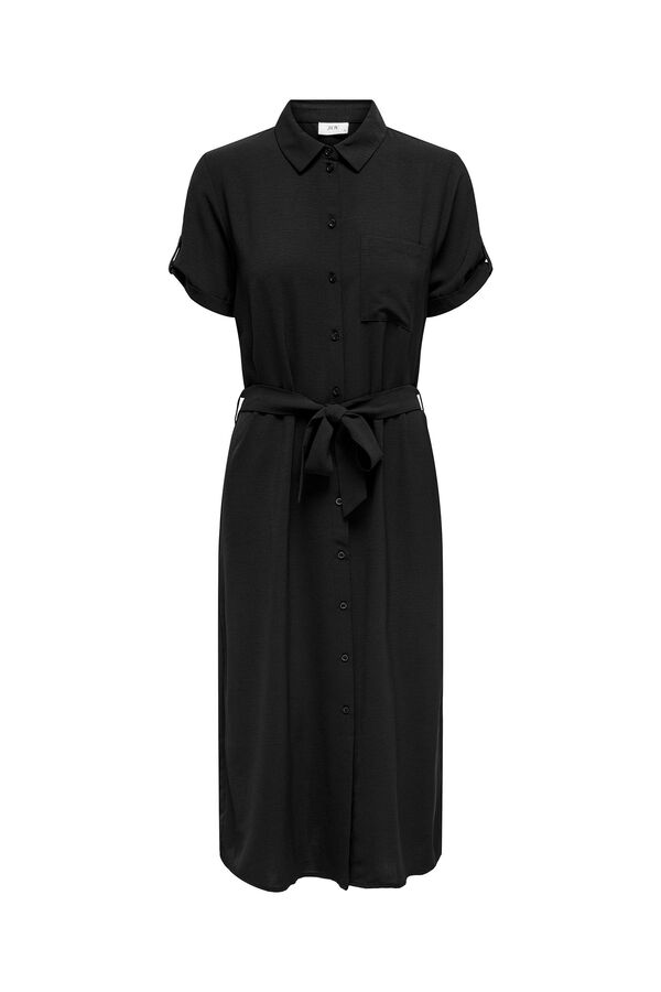 JDY Vestido midi camisero negro