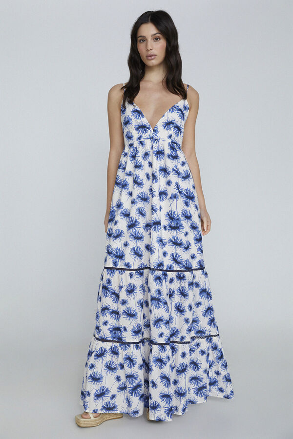 Only Vestido largo voluminoso blanco