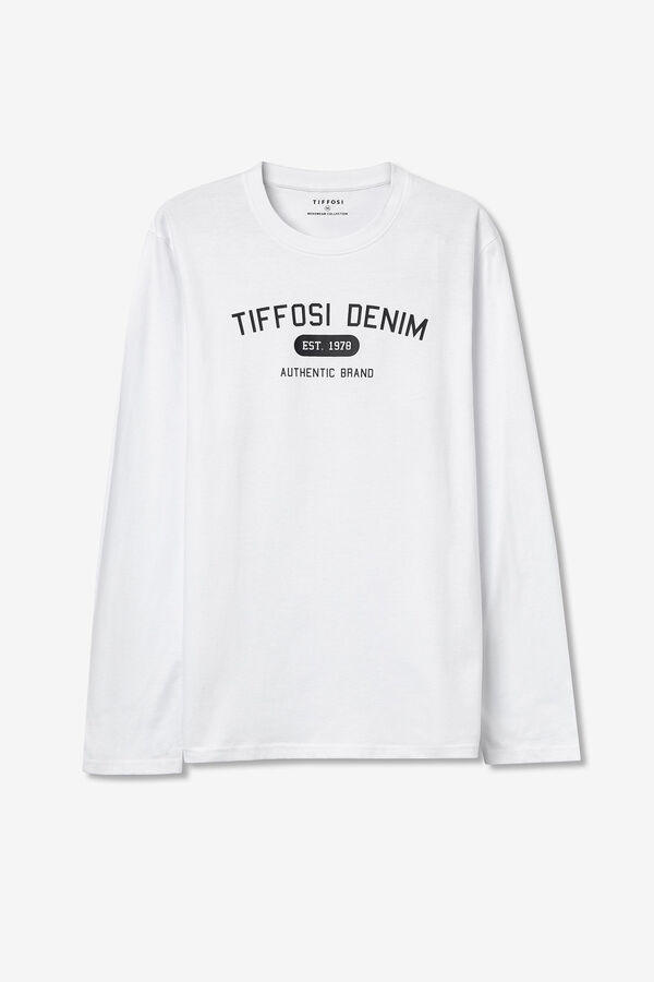 Tiffosi Camiseta Tacto Suave con Estampado Frontal blanco