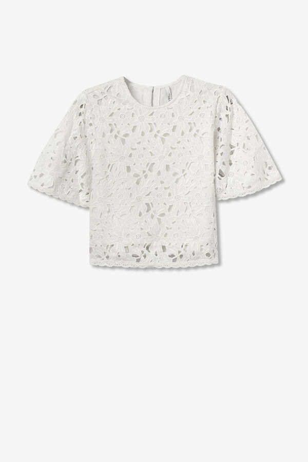 Tiffosi Blusa Bordada Floral branco