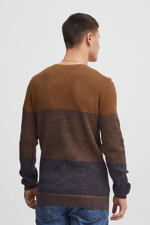 Blend Camisola de malha gola redonda  azul