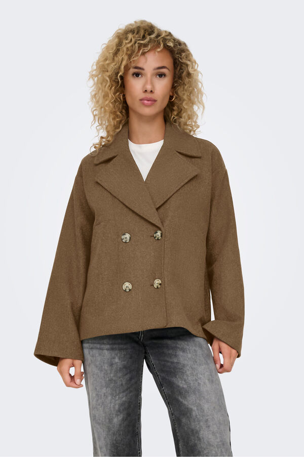 Only Chaqueta estilo pa&ntilde;o marr&oacute;n