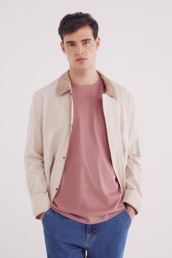 Springfield Camiseta básica com gola redonda vermelho