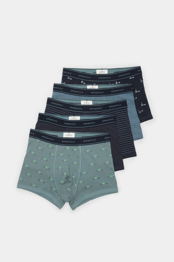 Springfield Pack 5 boxers estampados azul