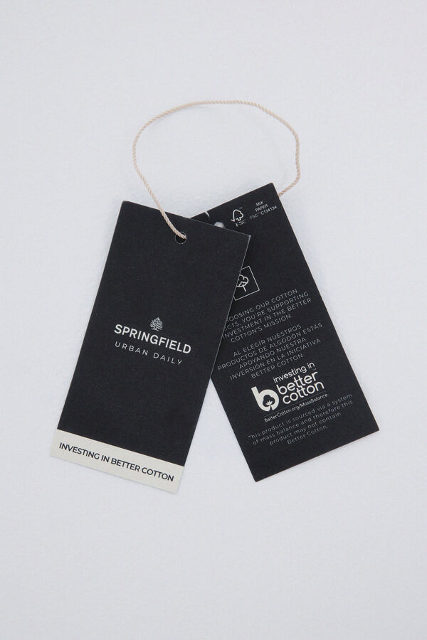 Springfield Camisa vestir estructura bicolor azul