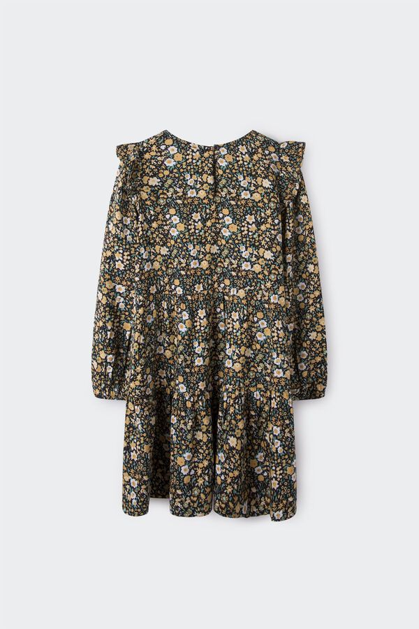 Springfield Kids Vestido floral verde ni&ntilde;a marr&oacute;n