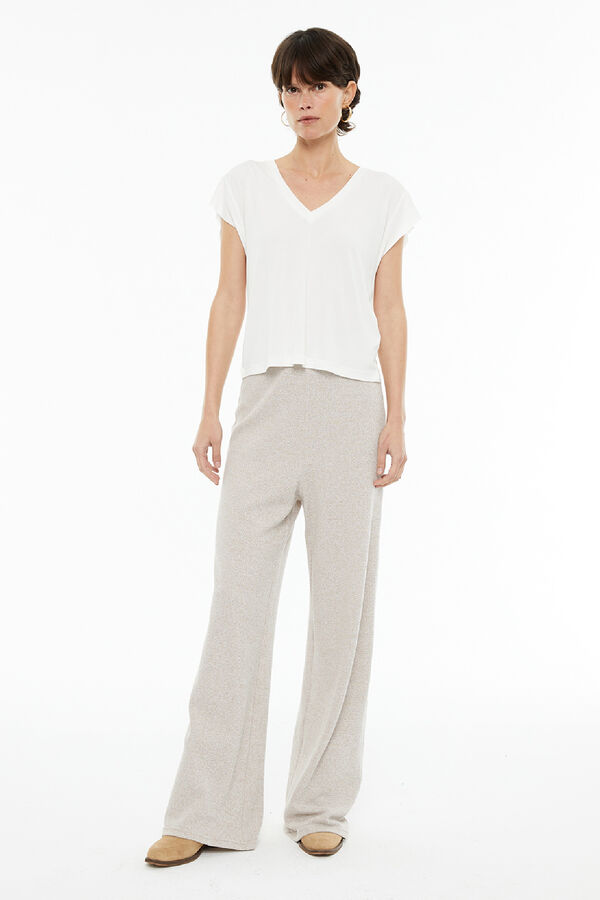 System Action Camiseta manga corta marfil