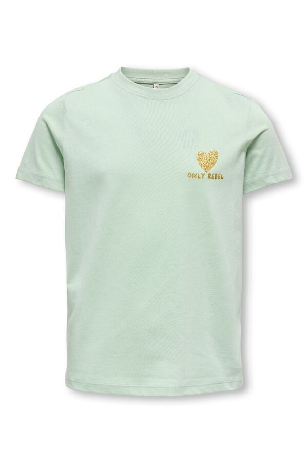 Only Girls T-shirt de manga curta com estampado frontal verde