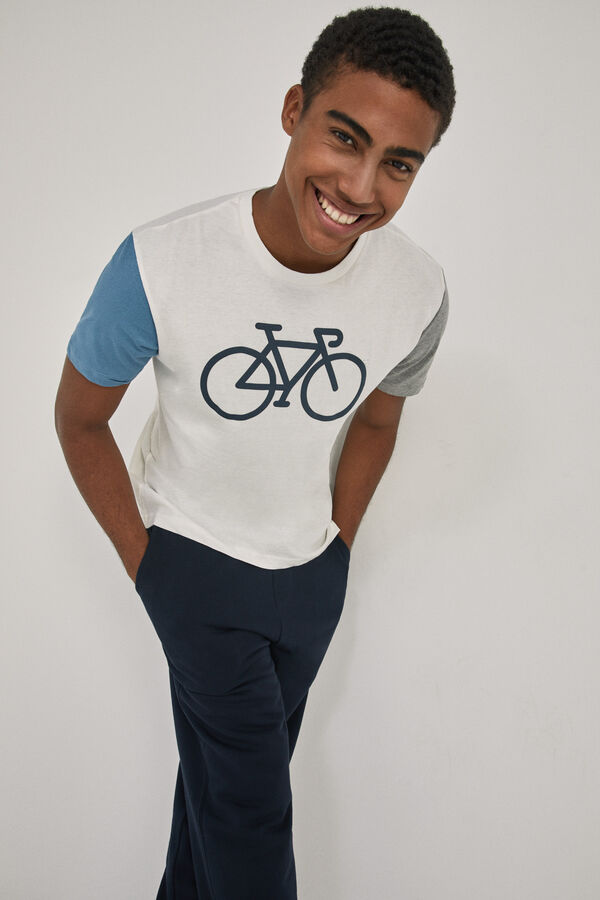 Springfield T-shirt block cor bicicleta cru