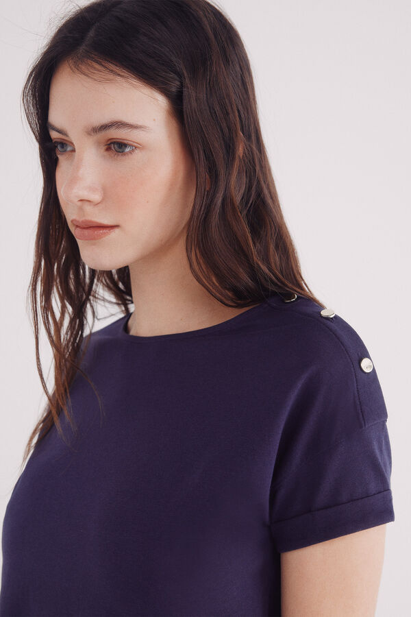 Springfield T-shirt lisa com mangas e botões nos ombros azul