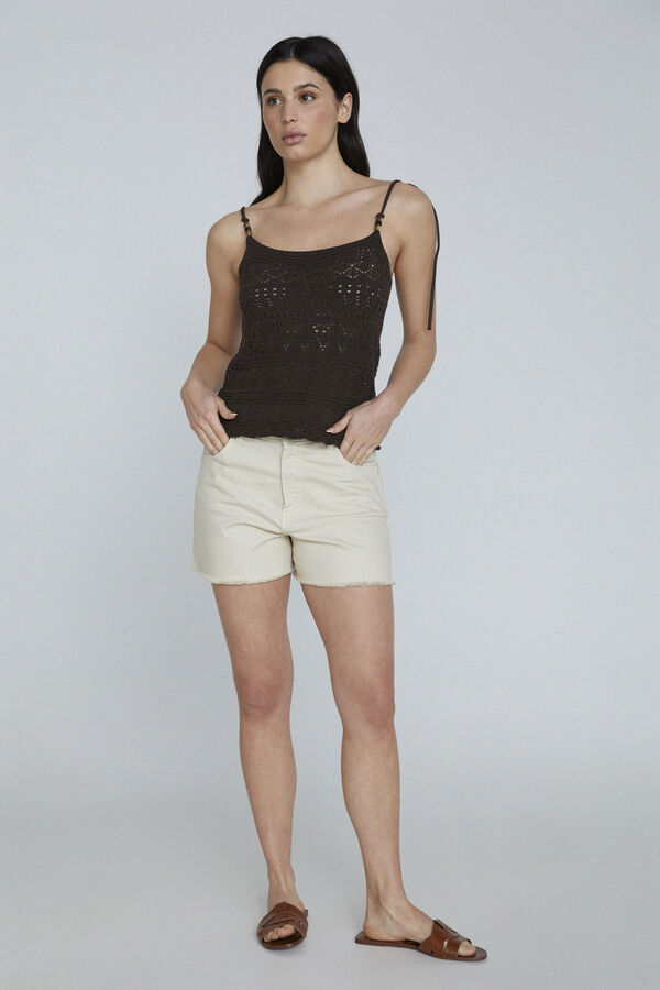 Only Top de malha sem mangas preto