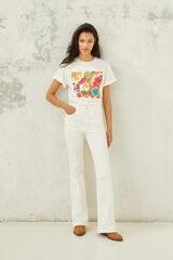 Springfield Camiseta "Peace and Love" algodón orgánico blanco