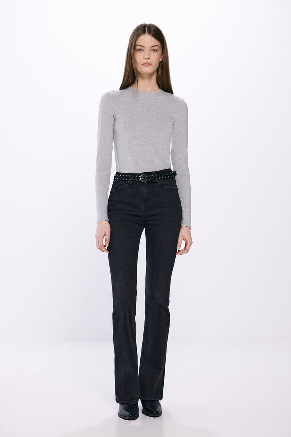 Springfield Camiseta justa de algodão  cinzento