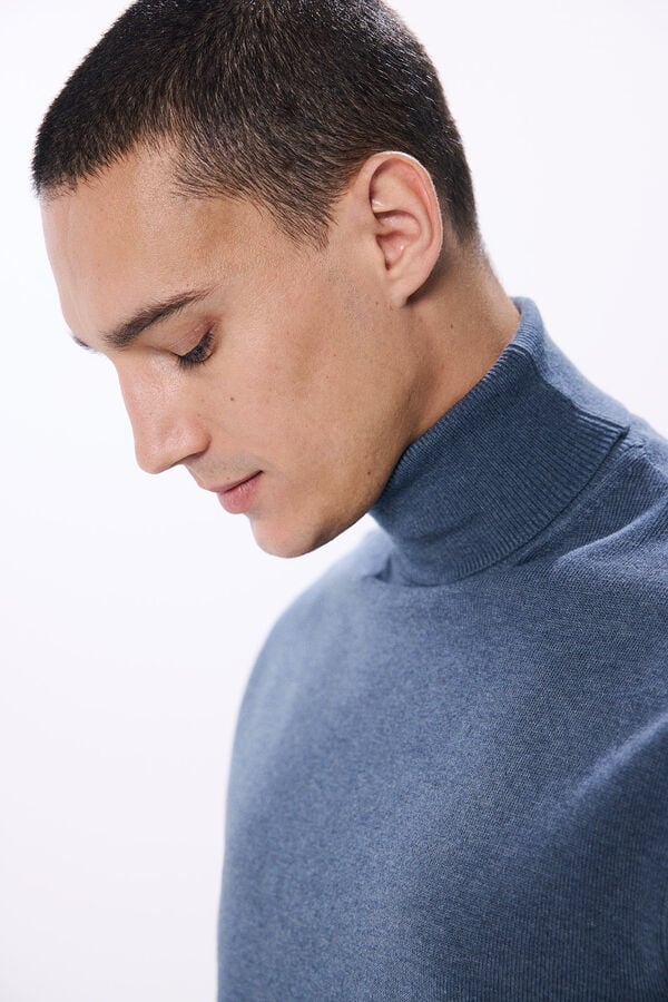 Springfield Su&eacute;ter b&aacute;sico de gola alta azul