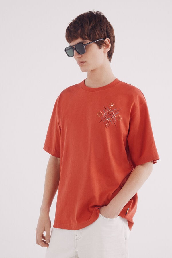 Springfield Camiseta &eacute;tnica rojo