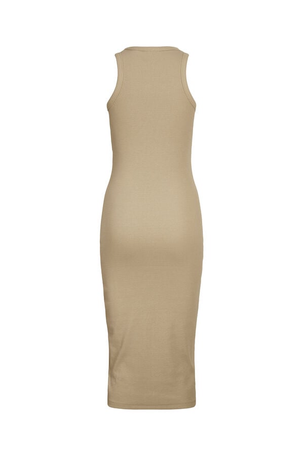 Jack & Jones Vestido midi canal&eacute; marr&oacute;n