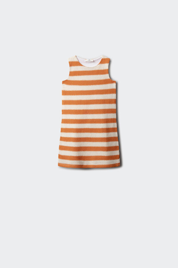 Springfield Kids Vestido riscas de crochet para meninas vermelho