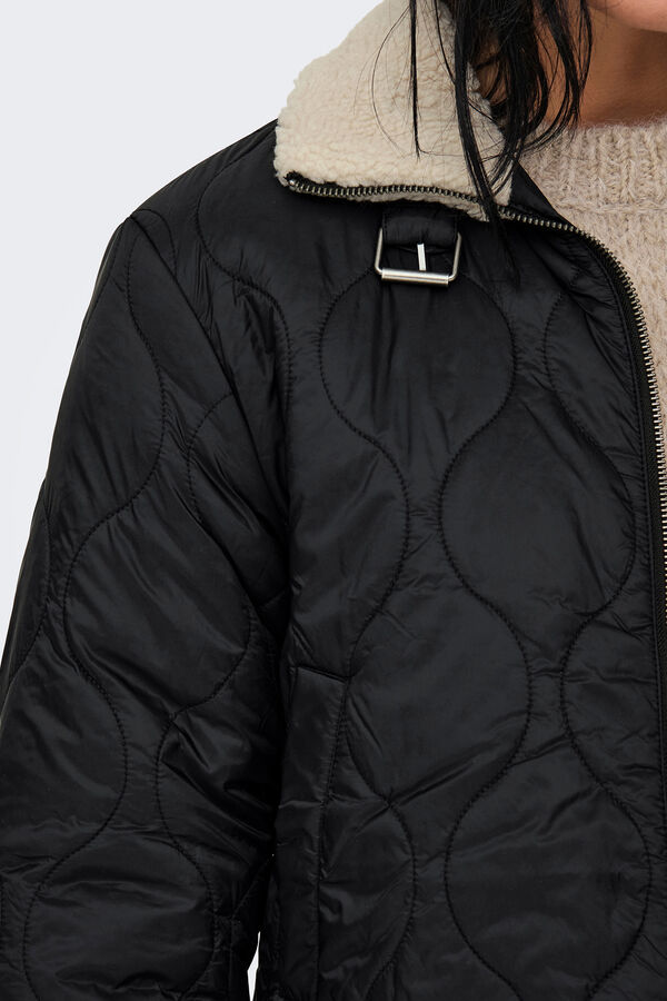 Only Chaqueta aviador con borrego negro