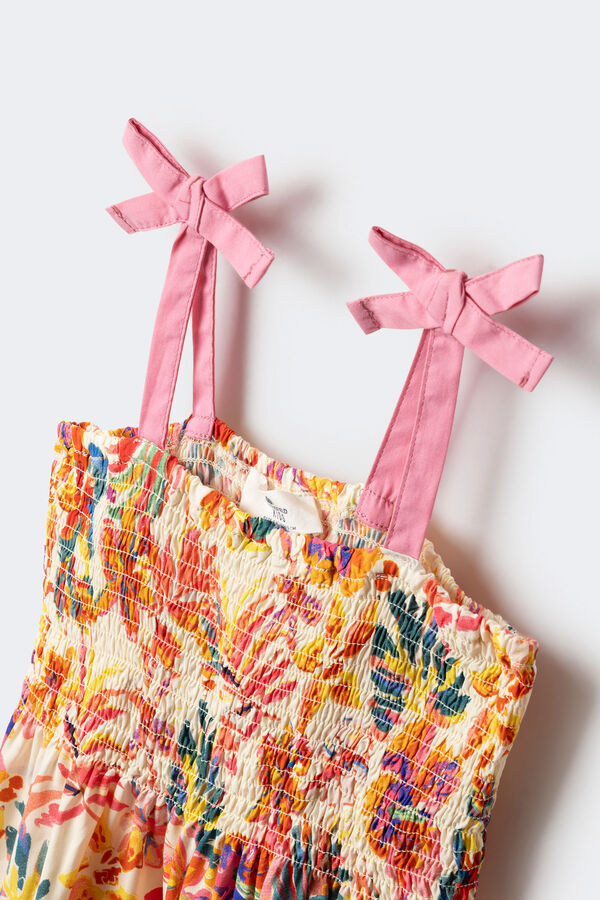 Springfield Kids Vestido flores niña blanco