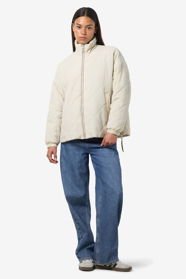 Noisy May Chaqueta quilted cremallera gris