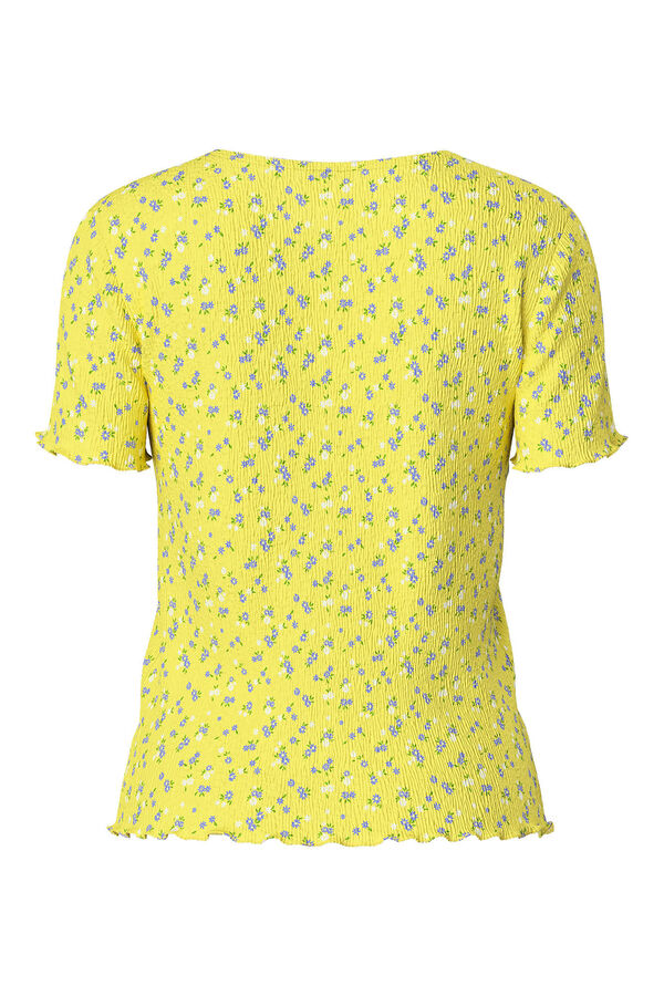 Pieces T-shirt de manga curta amarelo