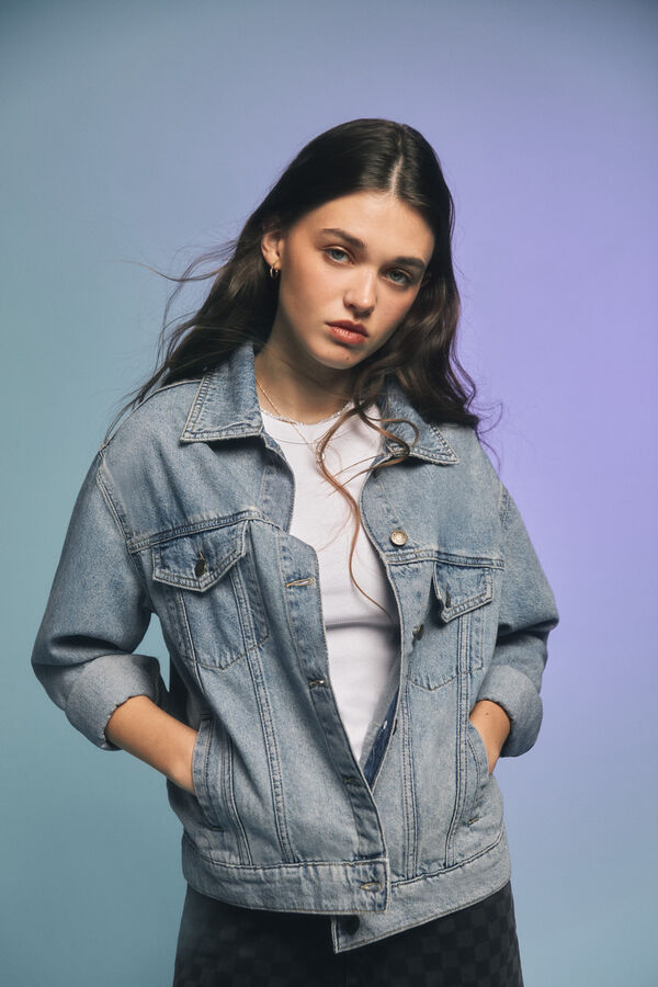 Springfield Cazadora vaquera oversized "Love rush" azul