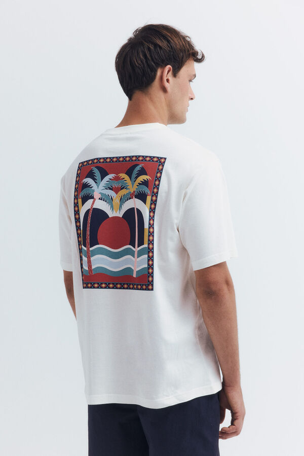 Springfield Camiseta palmeras marfil